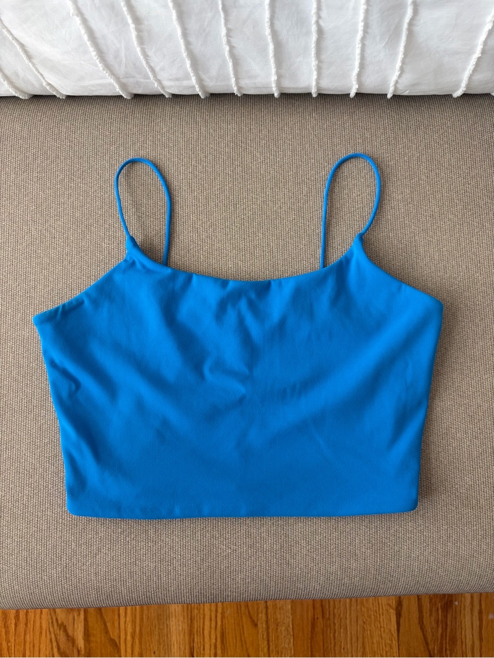 Garage Bright Blue Spaghetti Strap Crop Tank Top